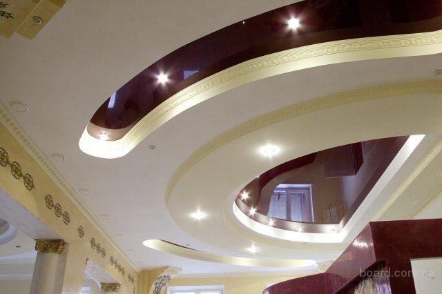 гипсокартонные или натяжные потолки